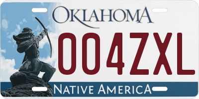 OK license plate 004ZXL