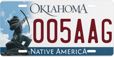 OK license plate 005AAG