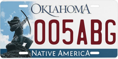 OK license plate 005ABG