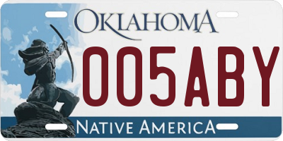 OK license plate 005ABY