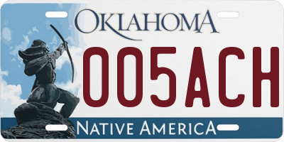 OK license plate 005ACH