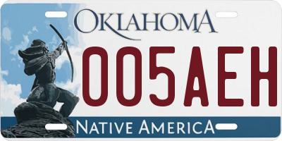 OK license plate 005AEH