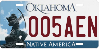 OK license plate 005AEN