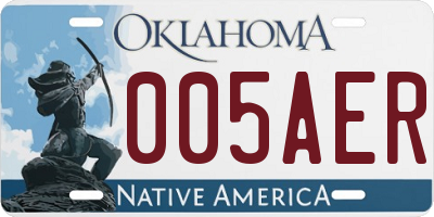 OK license plate 005AER