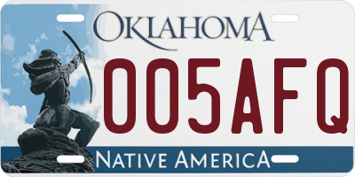 OK license plate 005AFQ