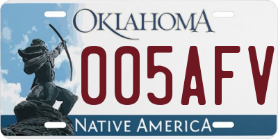 OK license plate 005AFV