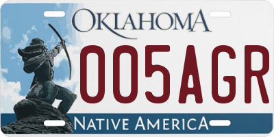 OK license plate 005AGR