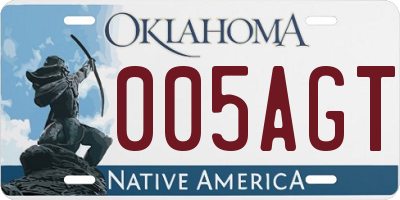 OK license plate 005AGT