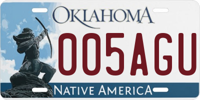OK license plate 005AGU