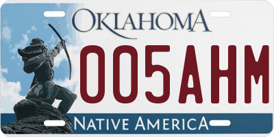 OK license plate 005AHM
