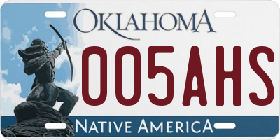 OK license plate 005AHS