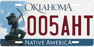 OK license plate 005AHT