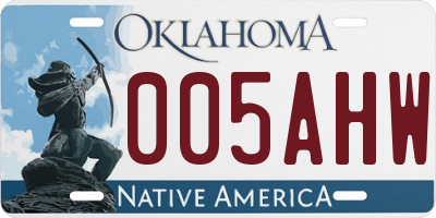 OK license plate 005AHW