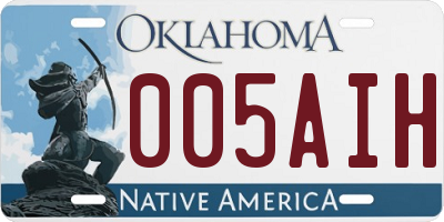 OK license plate 005AIH
