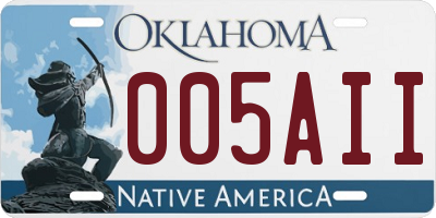 OK license plate 005AII