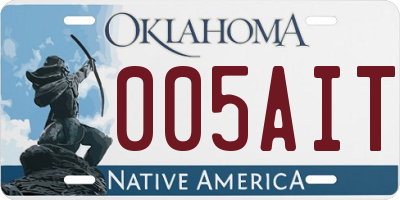 OK license plate 005AIT