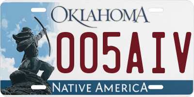 OK license plate 005AIV