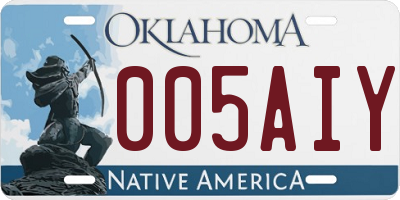 OK license plate 005AIY