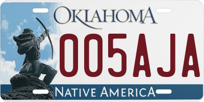 OK license plate 005AJA