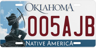 OK license plate 005AJB