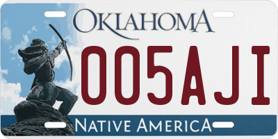 OK license plate 005AJI