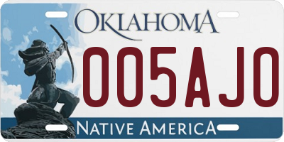 OK license plate 005AJO