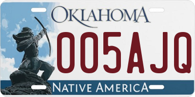 OK license plate 005AJQ