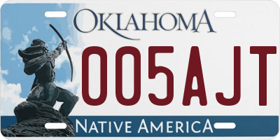 OK license plate 005AJT