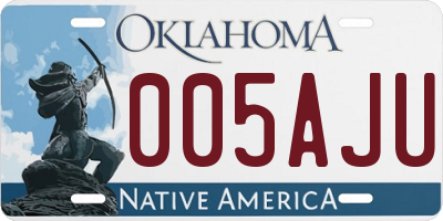 OK license plate 005AJU