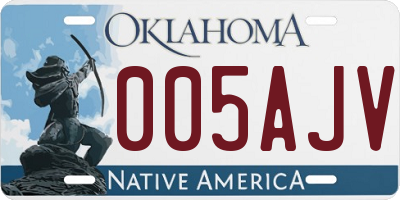 OK license plate 005AJV