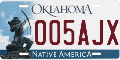 OK license plate 005AJX