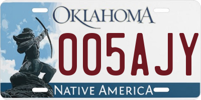 OK license plate 005AJY