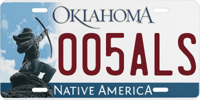 OK license plate 005ALS