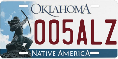 OK license plate 005ALZ