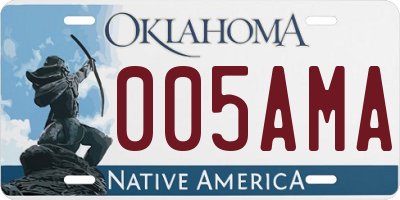 OK license plate 005AMA