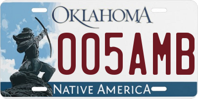 OK license plate 005AMB