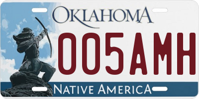 OK license plate 005AMH