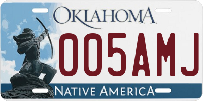 OK license plate 005AMJ