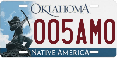 OK license plate 005AMO