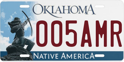 OK license plate 005AMR