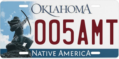 OK license plate 005AMT