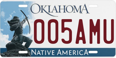 OK license plate 005AMU