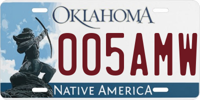 OK license plate 005AMW