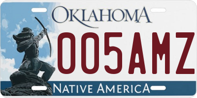 OK license plate 005AMZ