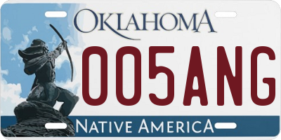 OK license plate 005ANG