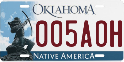 OK license plate 005AOH