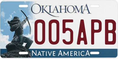 OK license plate 005APB
