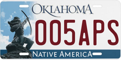 OK license plate 005APS
