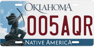OK license plate 005AQR