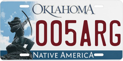 OK license plate 005ARG